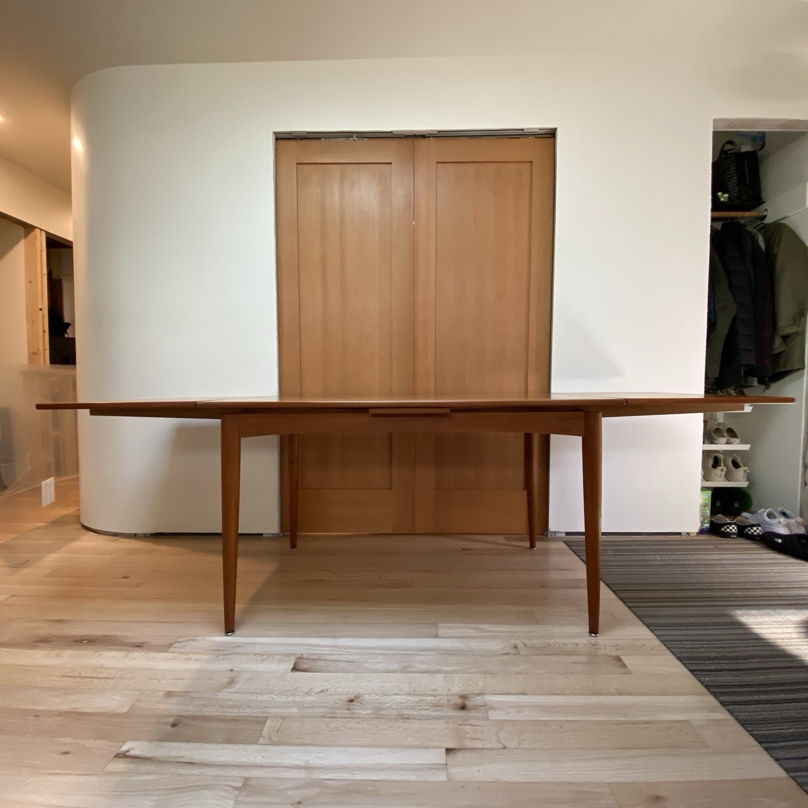 Mid Century Danish Teak Expendable Dining Table Skovmand & Andersen 92″ Extended