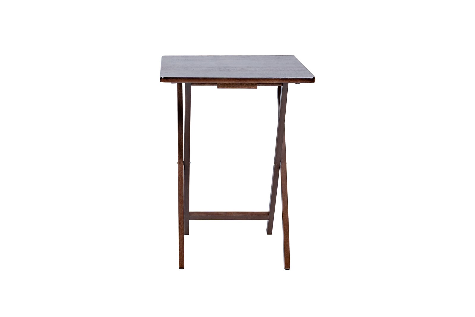 Rubberwood Folding TV Tray Table, Walnut (Set of 2)