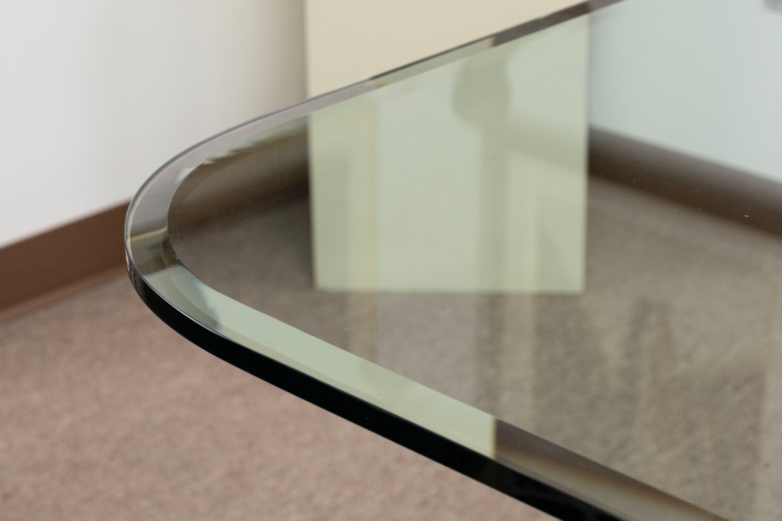 Art Deco Style Post Modern Black Lacquer Dining Table With Glass Top