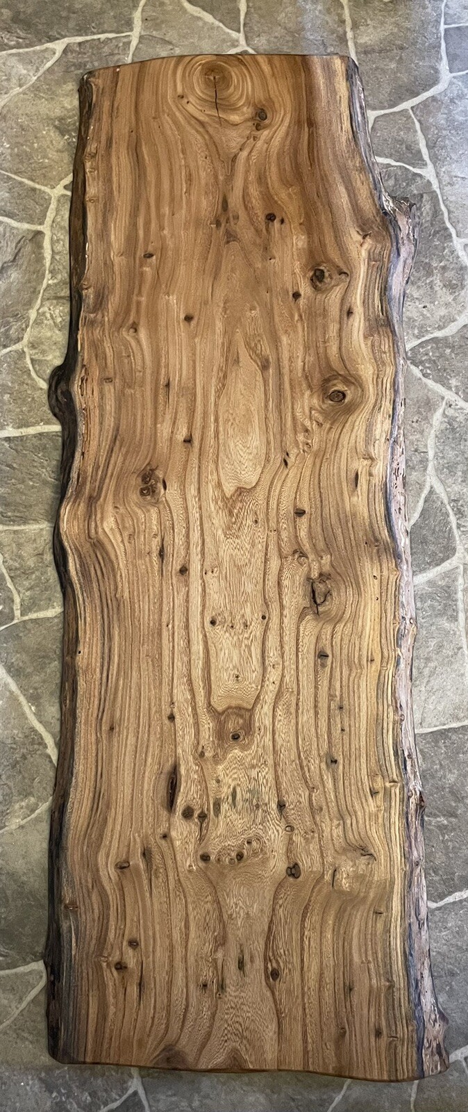 Small Live Edge Elm Table Top 40in X 15in Ready To Mount