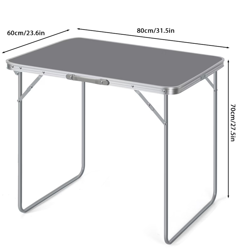 Space-Saving Folding Table, Portable Charcoal Gray Multi-Purpose Card Table