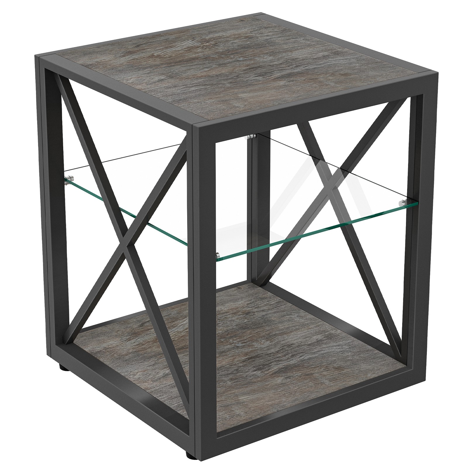 Modern End Table Nightstand Industrial Style Side Table for Bedroom &Living Room