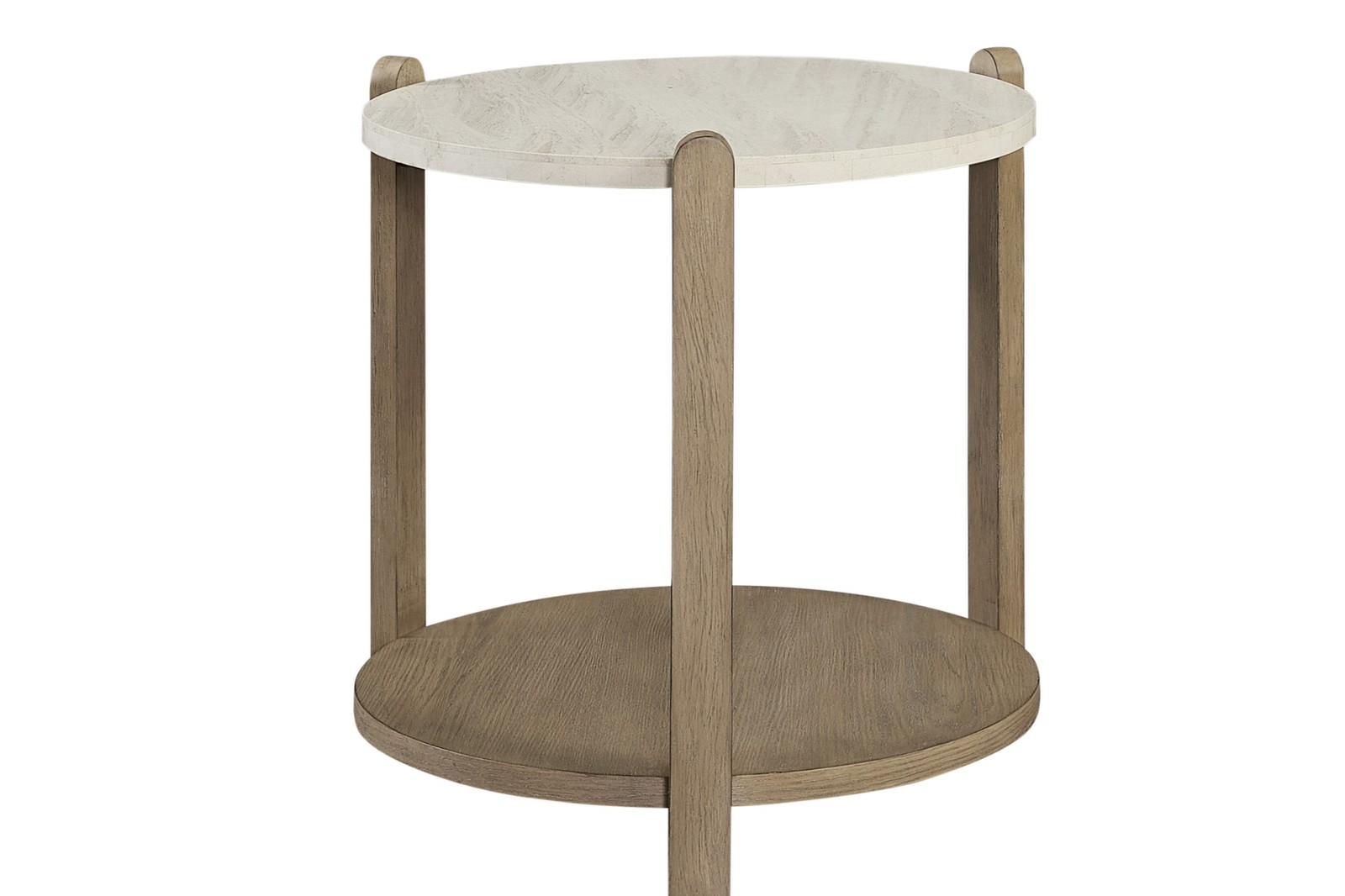 Circular design stone top table – grayish-brown + natural color, stone tabletop