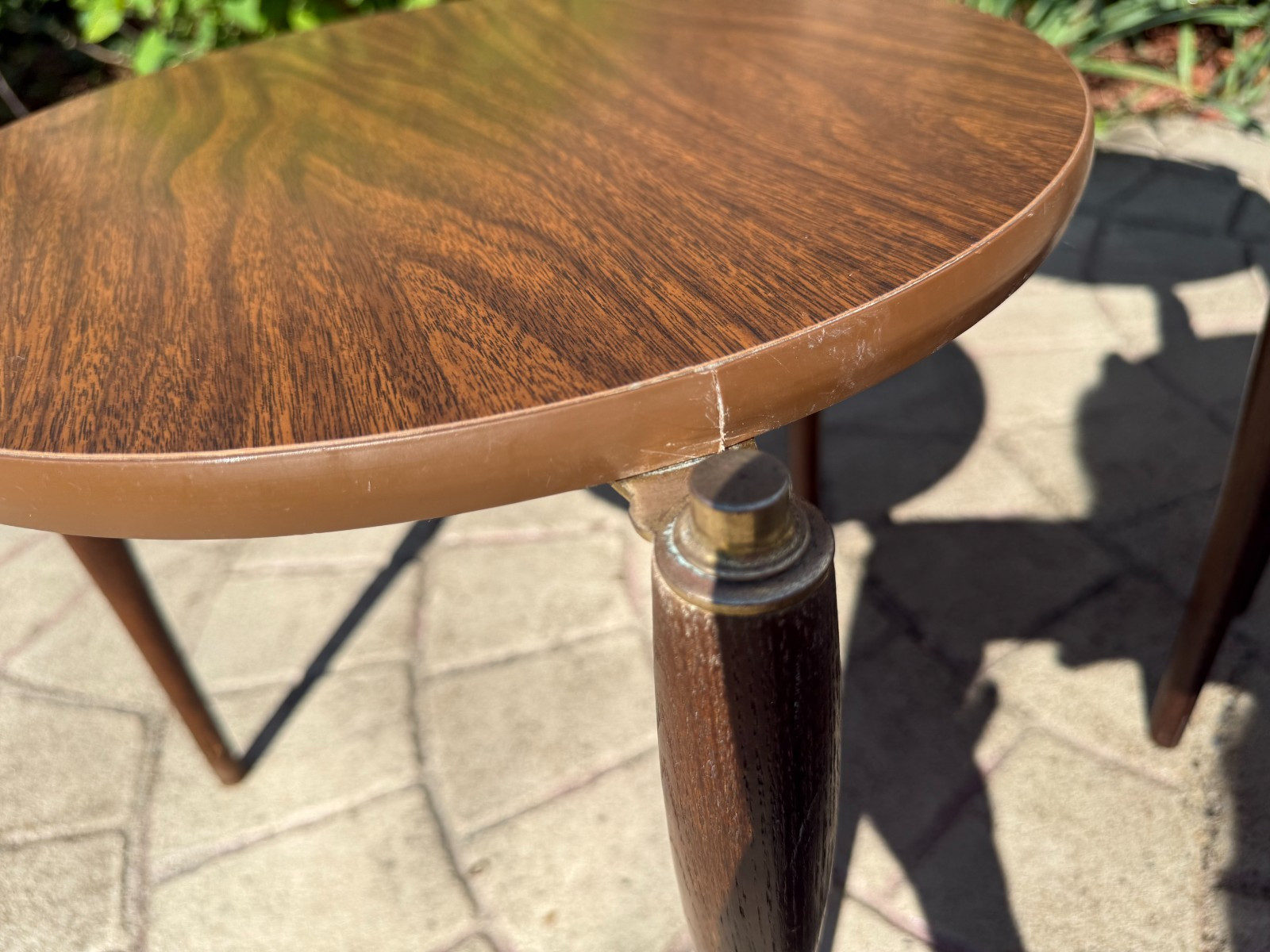 Mid Century Walnut Stacking Round Side Tables – Set of 3 Nesting Tables VTG