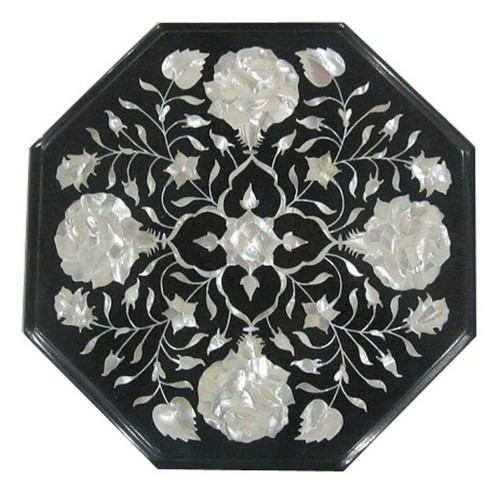 Marble Side Table Handmade Pietra Dura Marble Inlay Coffee Table