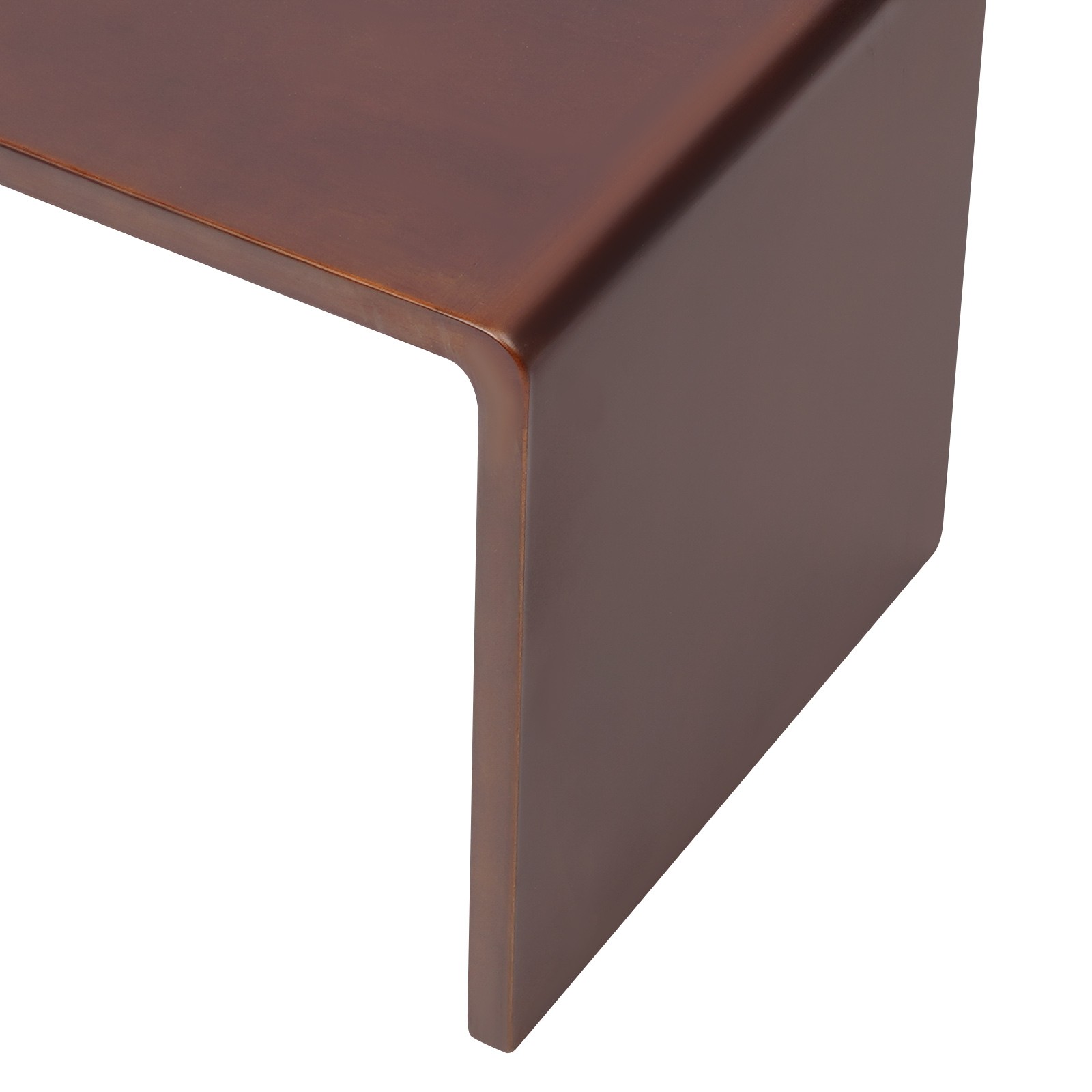 12*12*24in Free Standing Wood End Table C Shaped Sofa Side Table Walnut Brown