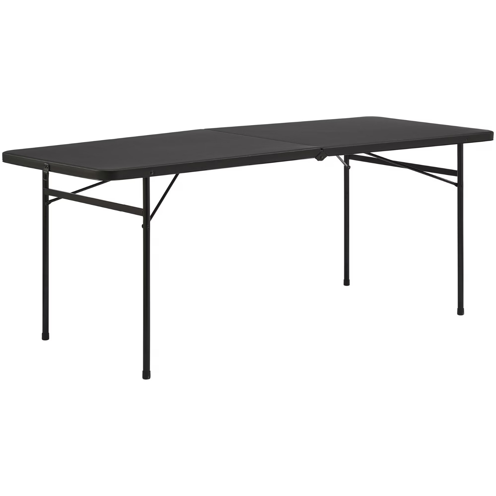 Mainstays 6′ Rectangle Centerfold Folding Table, Black