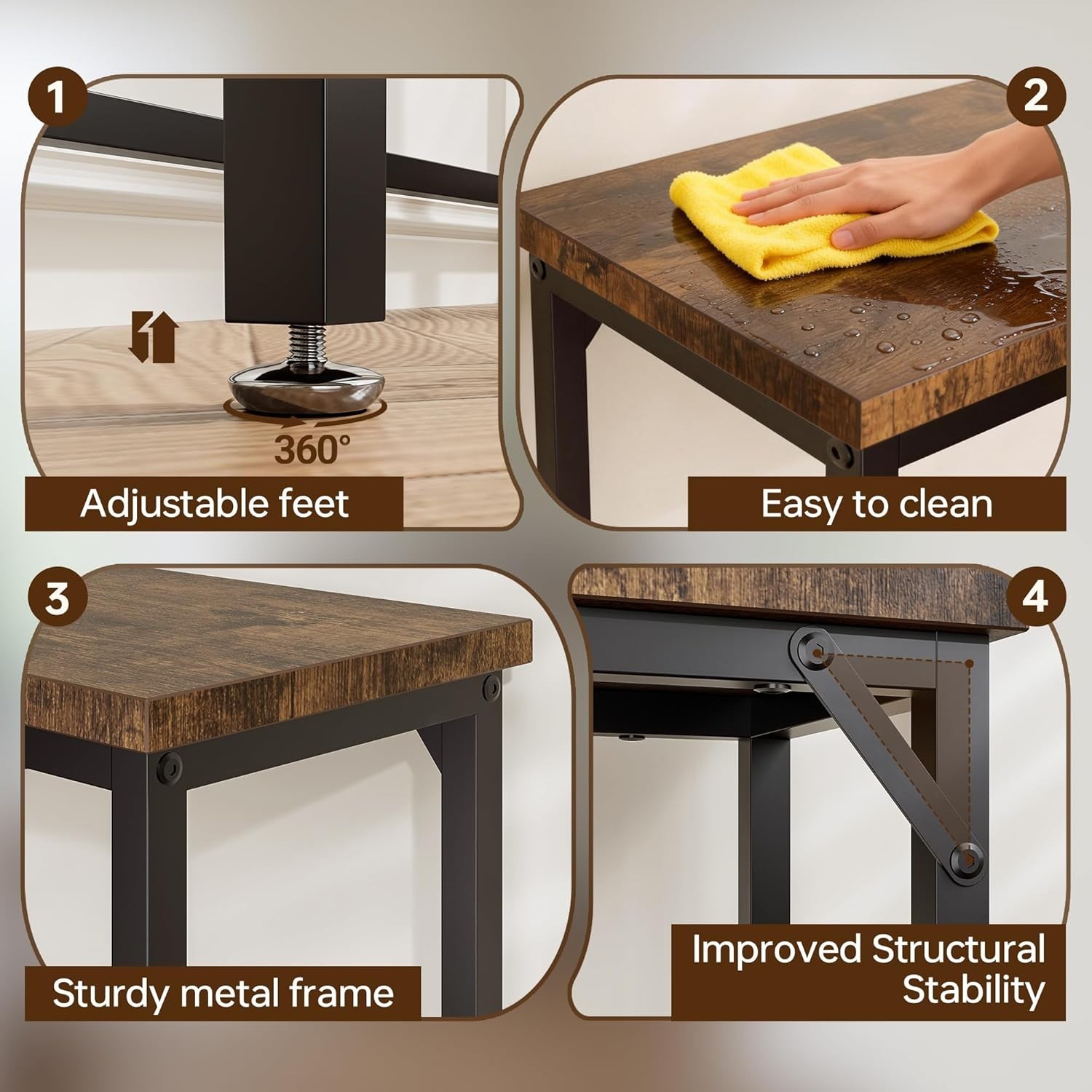 Small Space Console Table with Heavy Duty Design and Anti-Tip Features