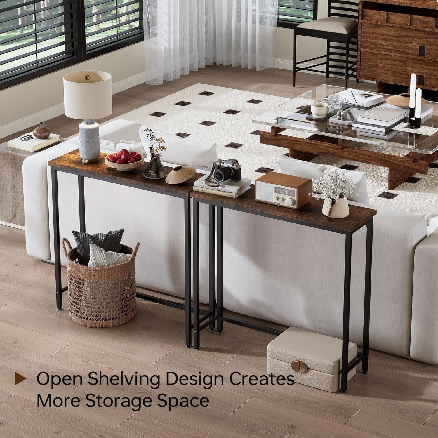 Small Space Console Table with Heavy Duty Design and Anti-Tip Features