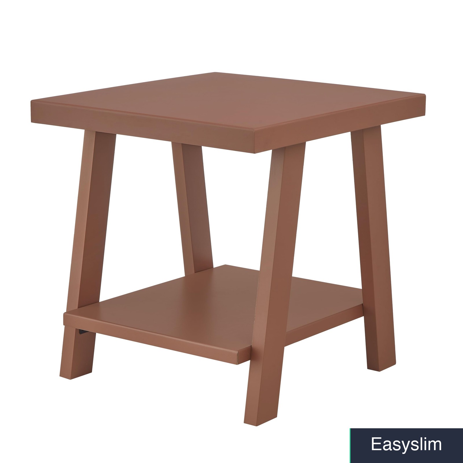 Red Contemporary Wood End Table with Under Shelf 24″W x 22″D x 23″H