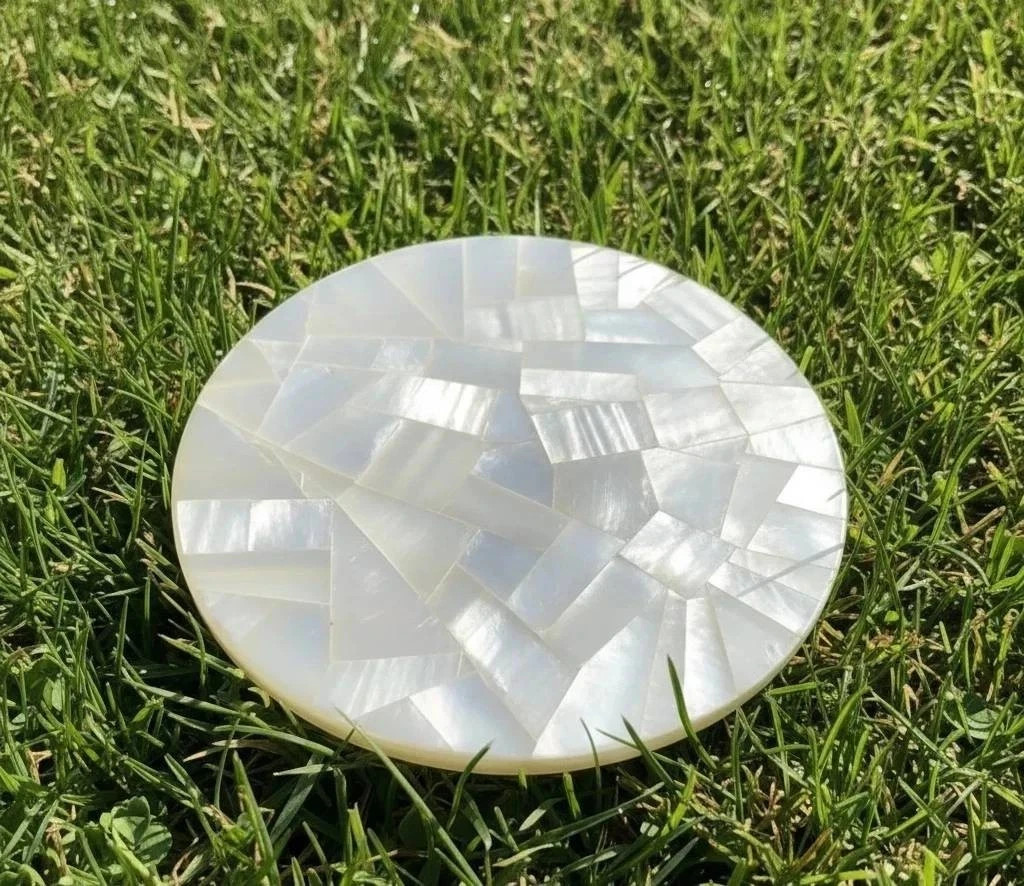Round Selenite Stone Coffee Table Handmade Modern Luxury Home & Garden Decor Top