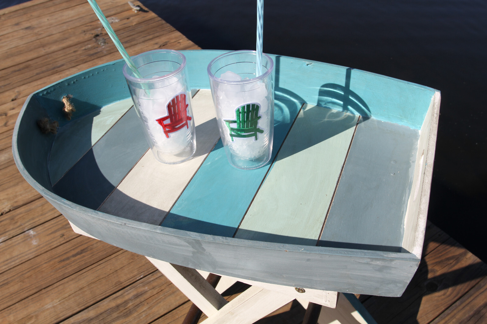 Foldable Boat Shape Side Table For Your Sunroom, Deck Or Patio,all occasion gift