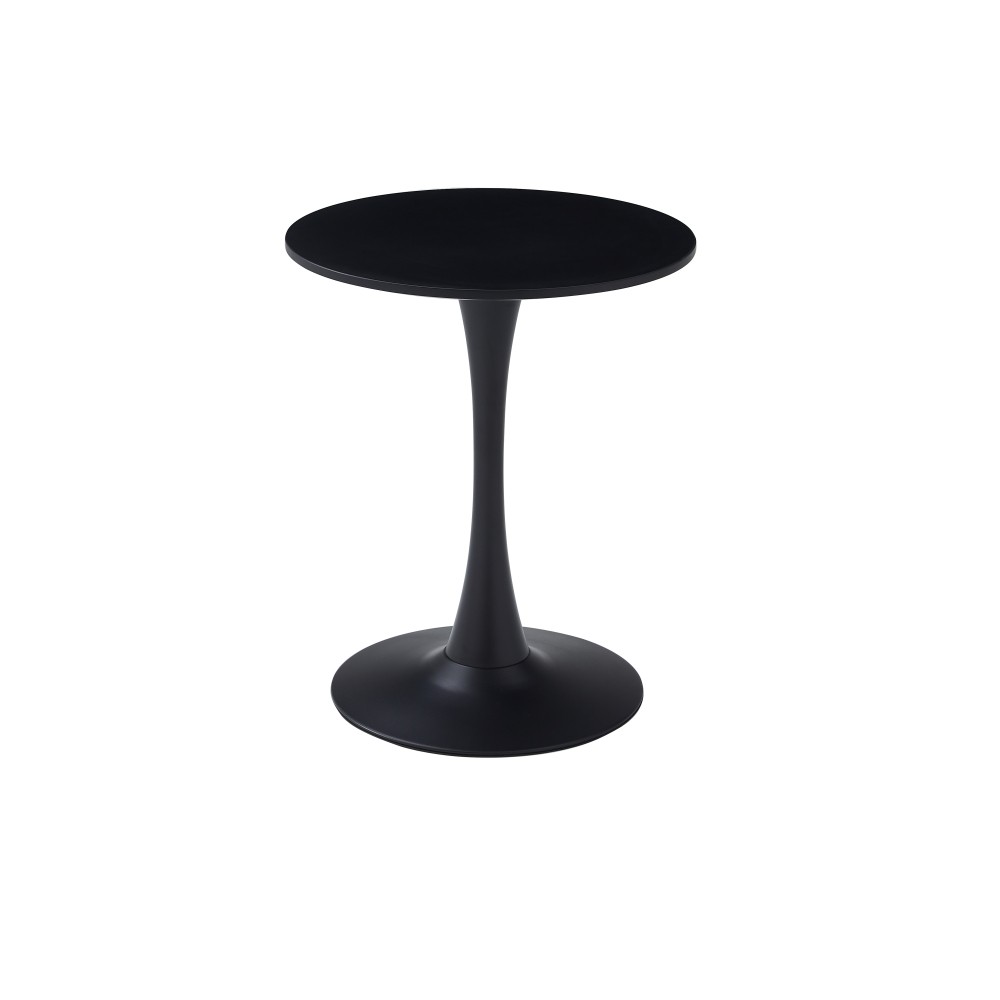 24 in Round Coffee Table,Modern Dining Table, Side Table Mid Century Table Black