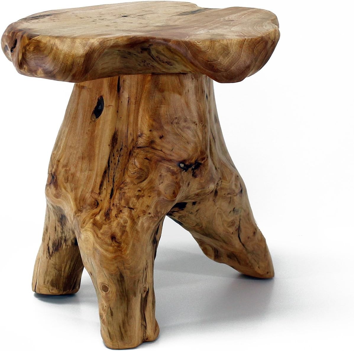 Natural Cedar Stump End Table 14 Inch Live Edge Stool