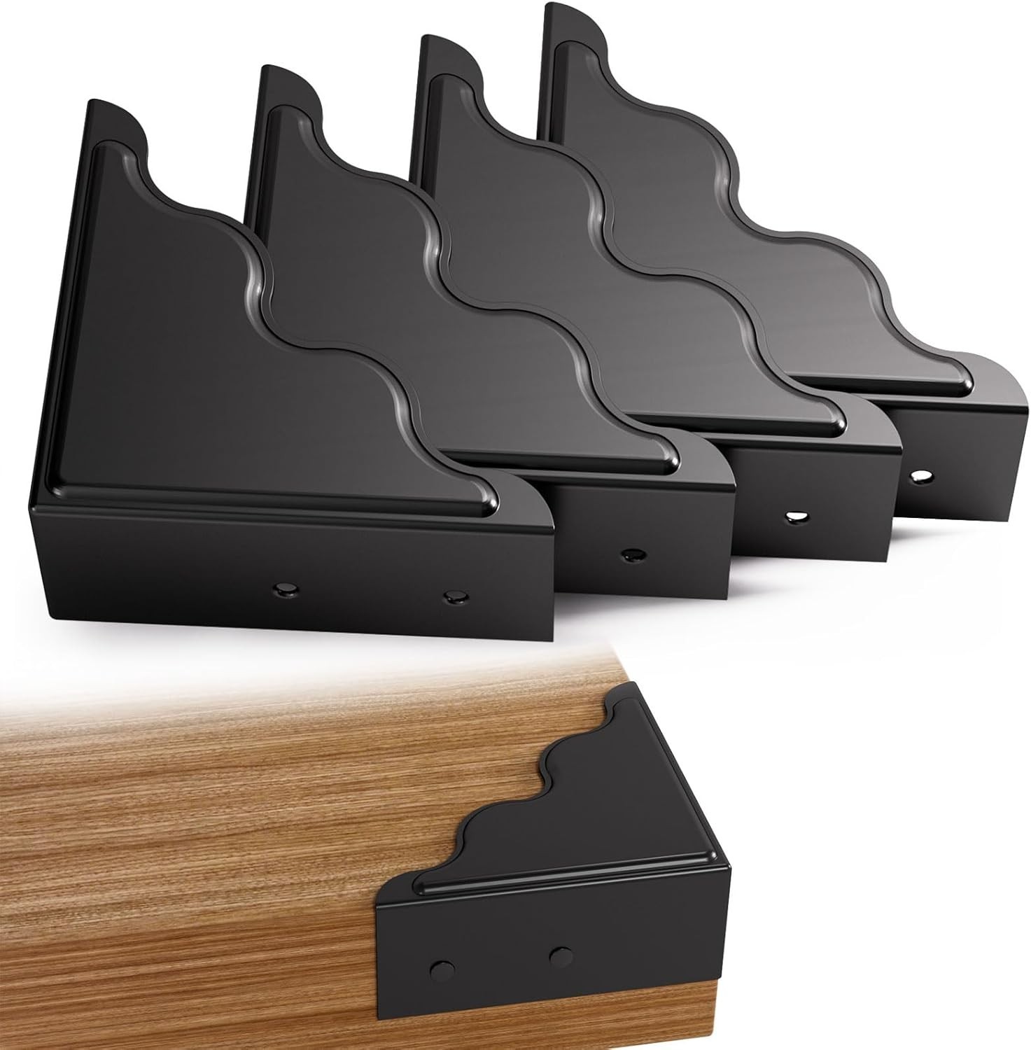 4pcs Table Metal Corner Protectors Minimalist Desk Cabinet Furniture Edge Guards