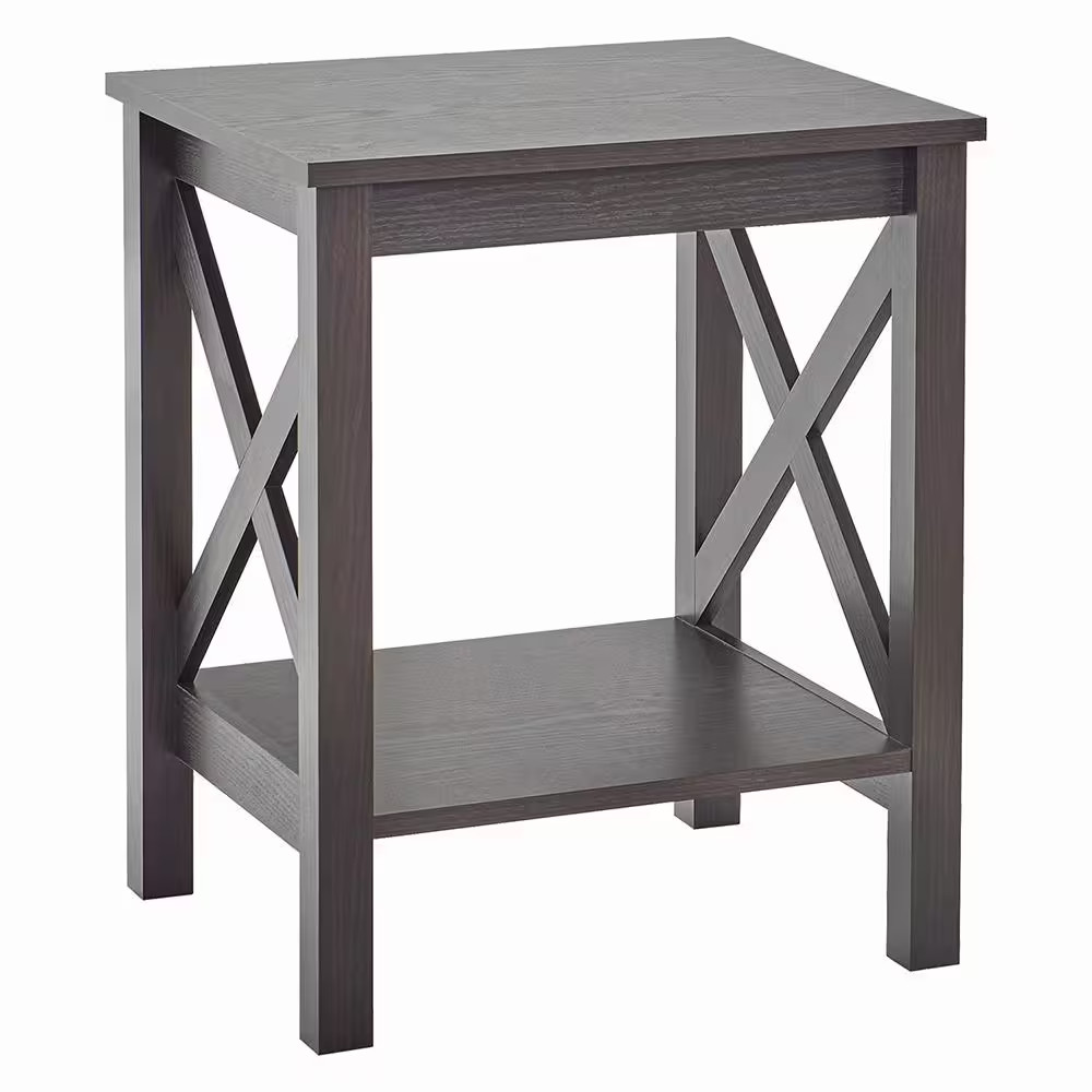 X-Frame 2-Tier 21.9 In. H X 17.9 In. W X 15.7 In. D Laminated Wood End Table She