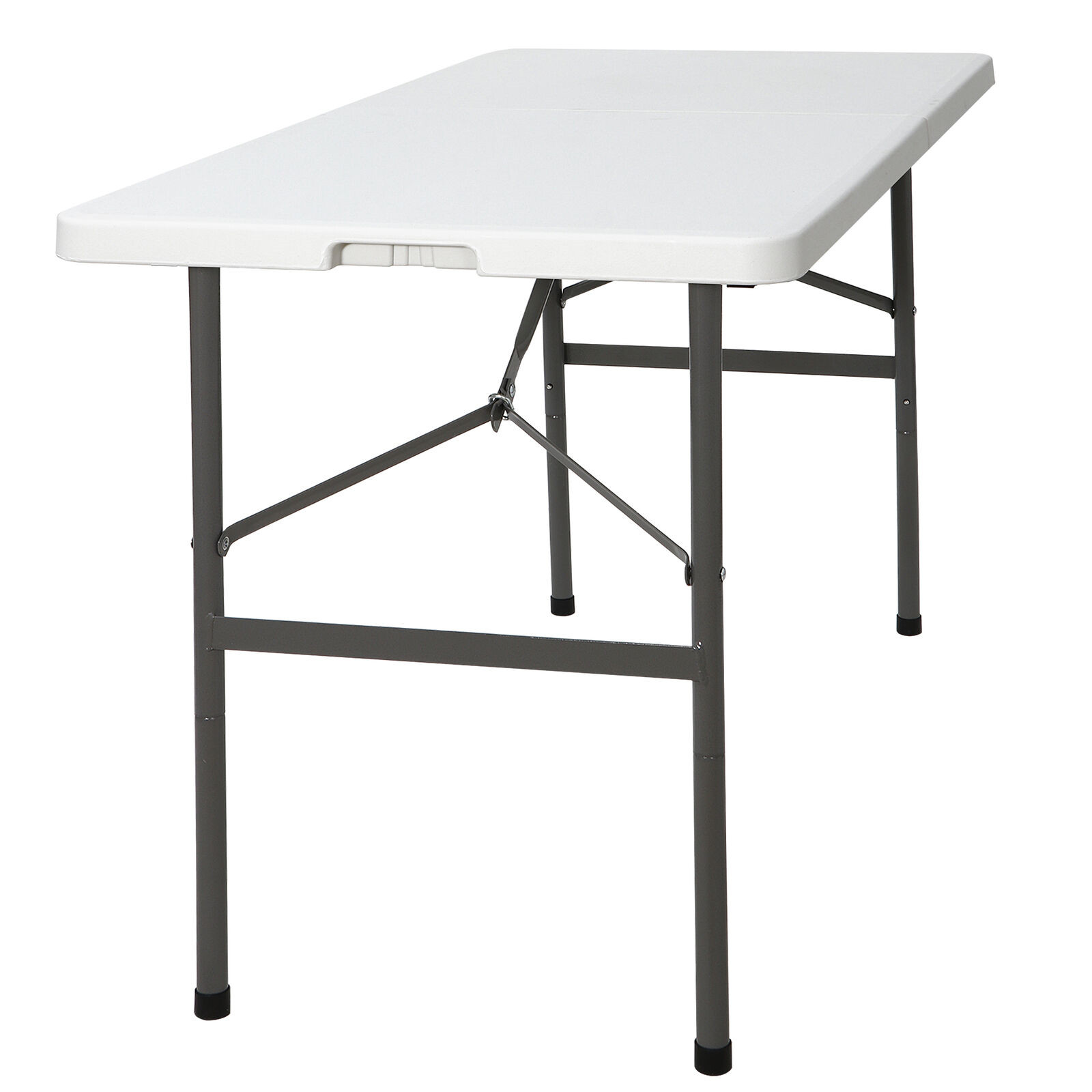 4FT Folable Table Portable w/Handle Safety Lock Outdoor & Indoor White Camping
