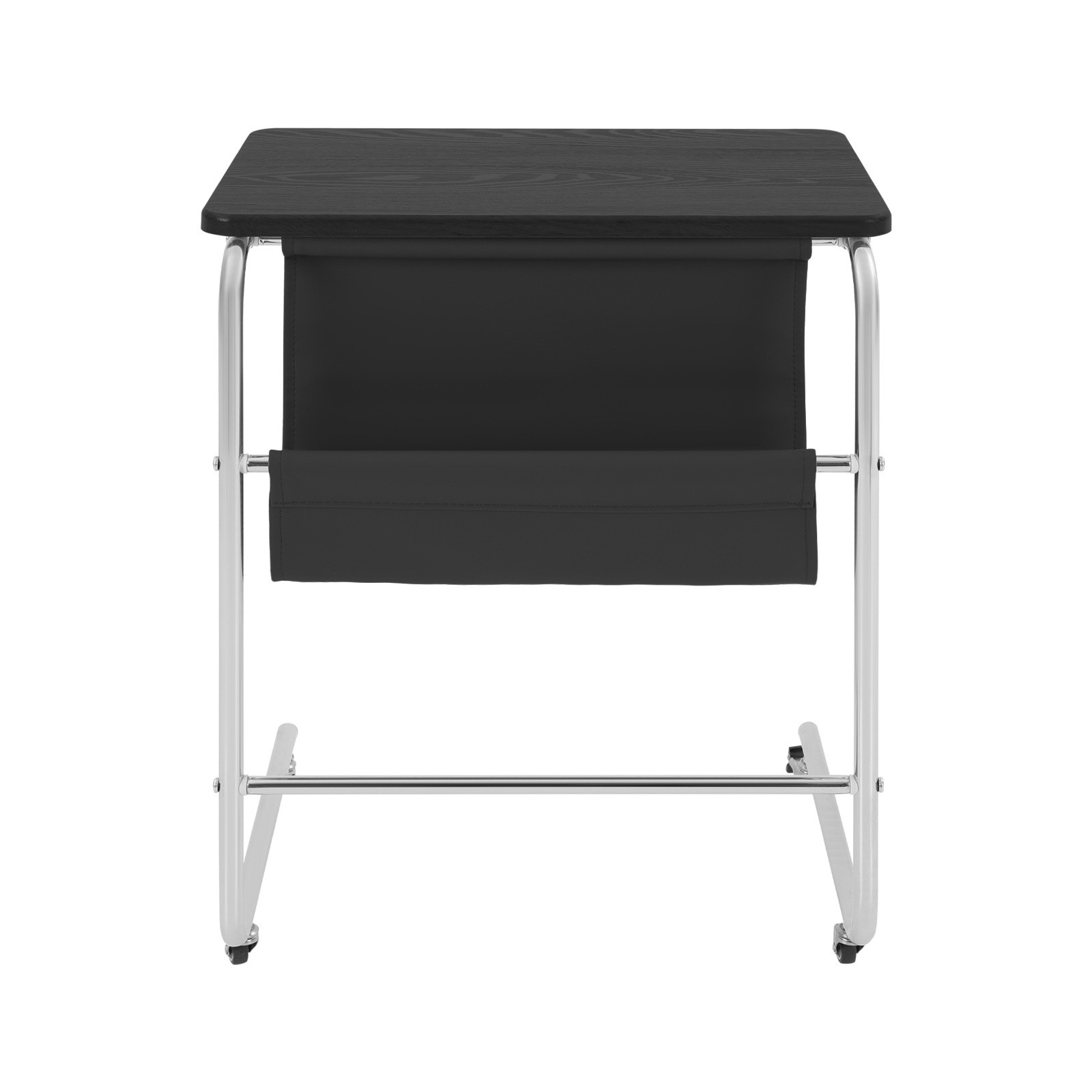 Sofa Side Table,Black C-Shaped End Table with Universal Wheels,cafes End Table