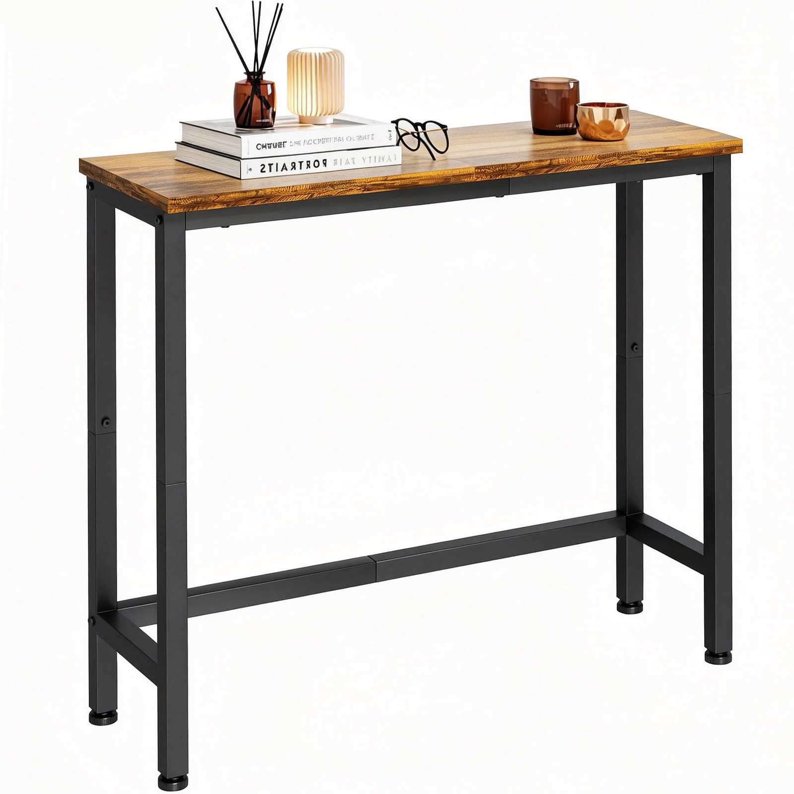 flevra 29.5 Inch Narrow Console Table, Small Entryway Table with Metal Frame,…