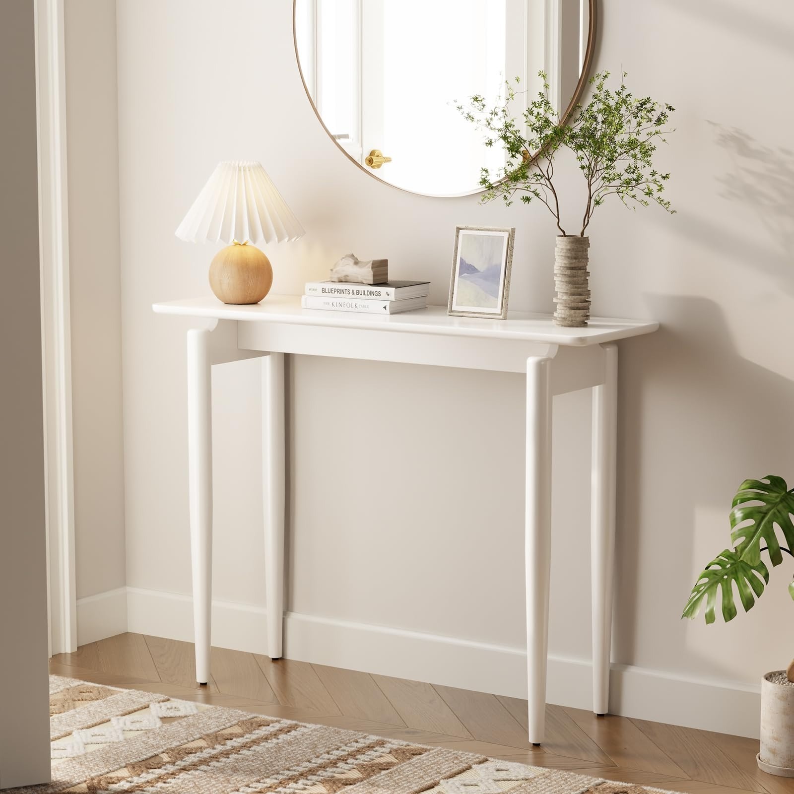 Wood Console Table Black Entryway Table, Thin Console Table, Sofa Tables 47.2 in
