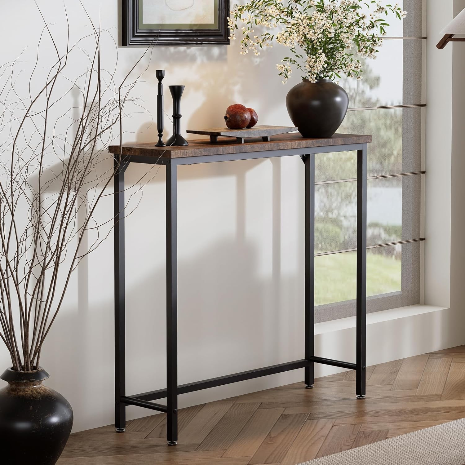 Small Space Console Table with Heavy Duty Design and Anti-Tip Features