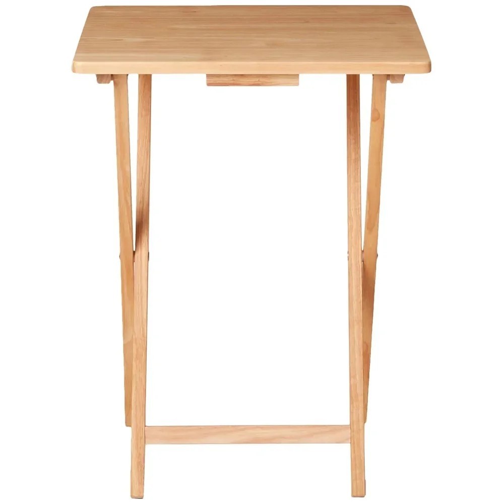 Folding TV Tray Table Portable Snack Laptop Desk Small Space Side Table Wood