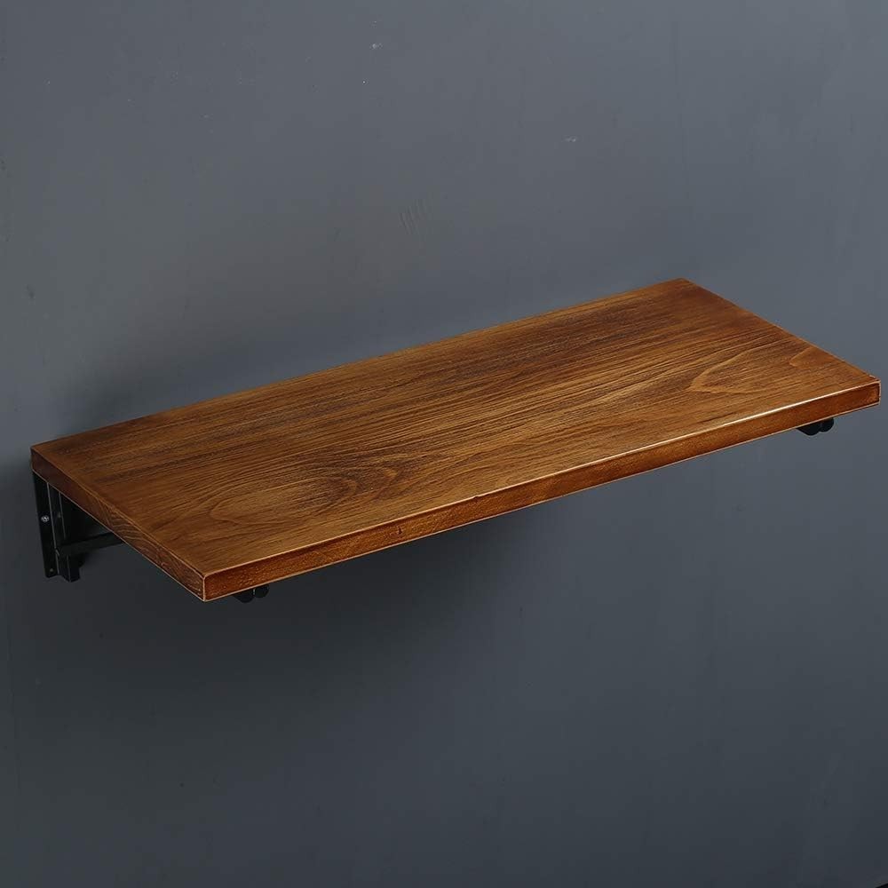 47″ Industrial Rustic Folding Wall-Mounted Workbench – Perfect for Small Spaces