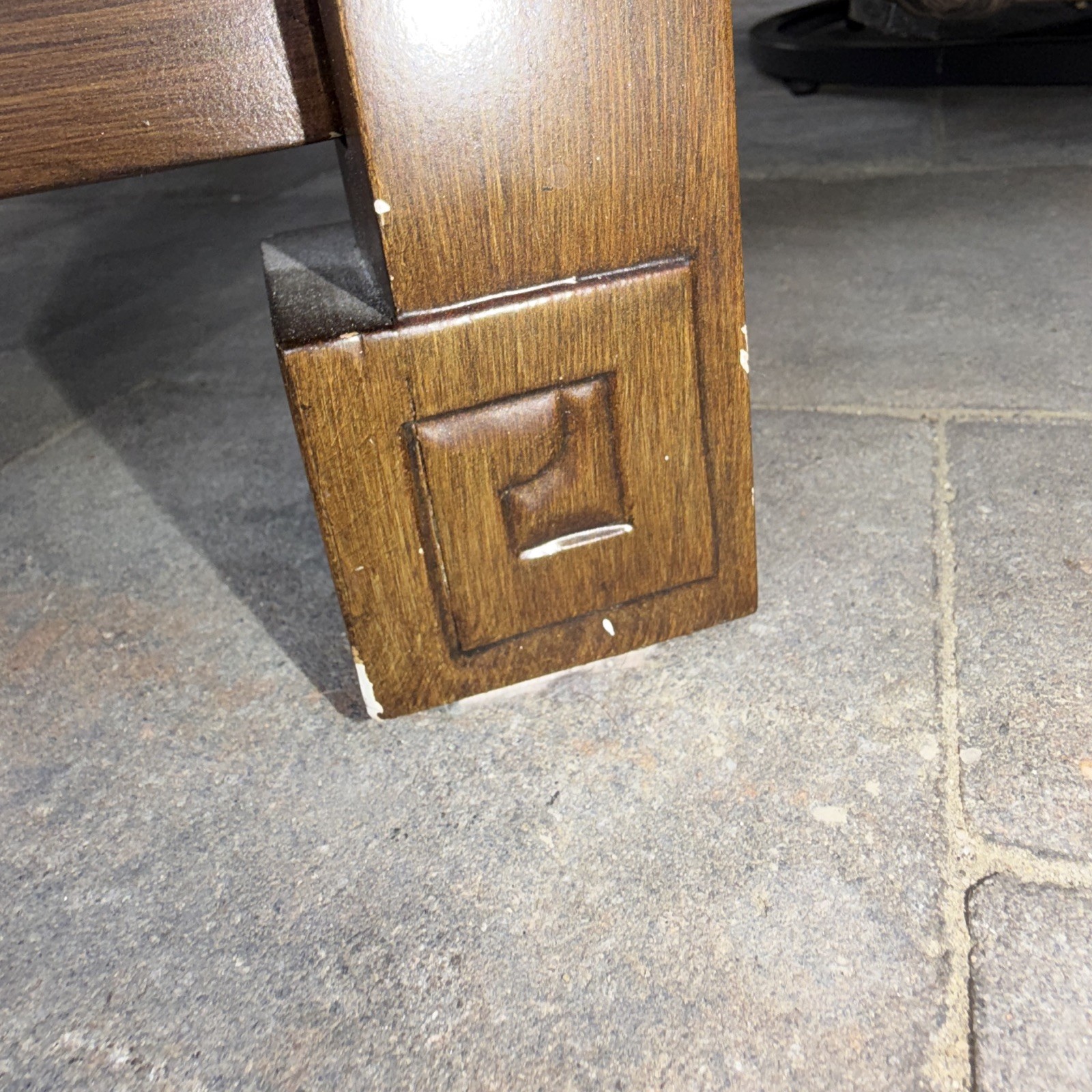 Dark Brown Wood Rectangular Console Table, Glass Top, Lower Shelf