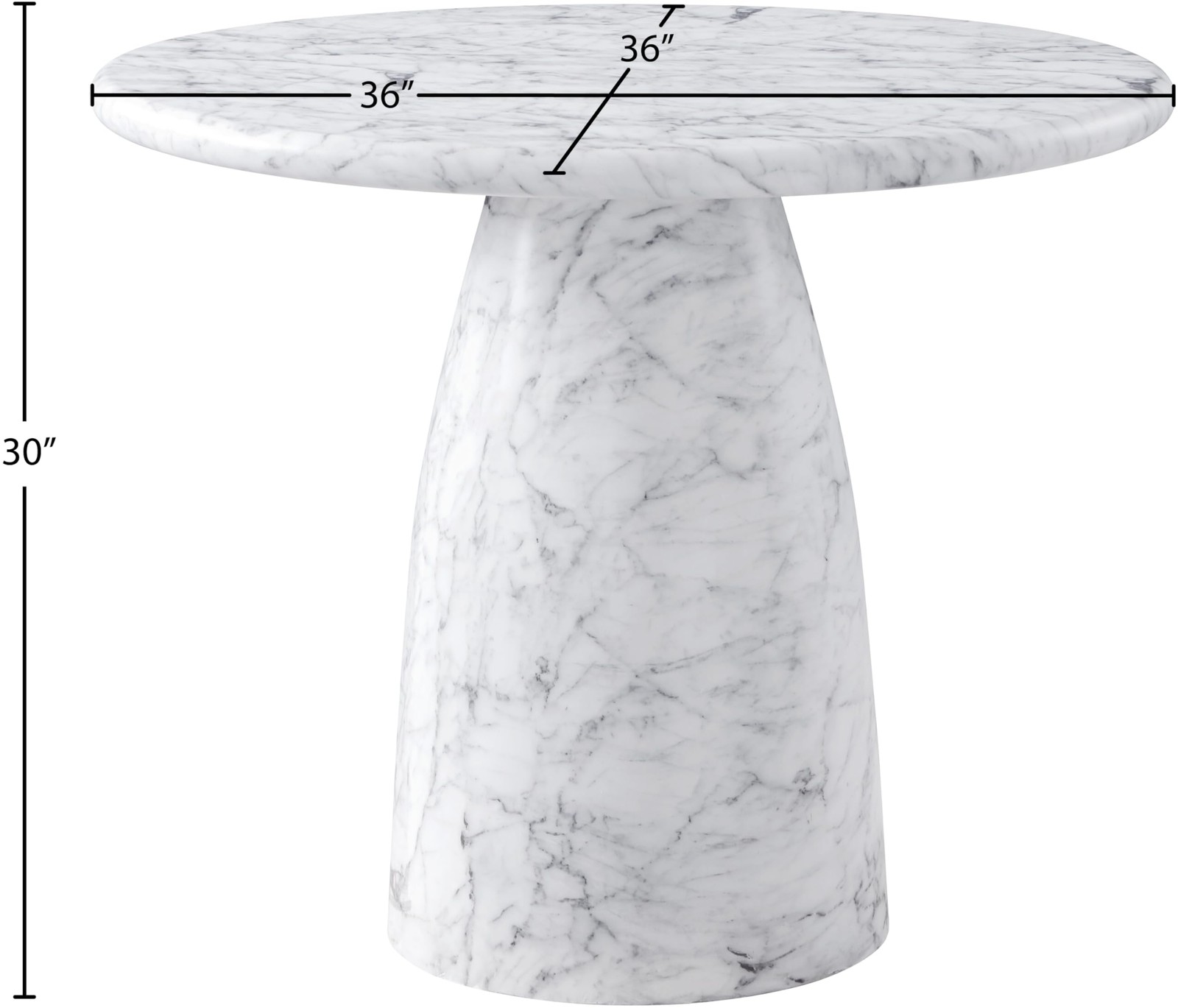 Meridian Furniture 700White-T Cosenza Collection Art Deco 36″ Indoor/Outdoor