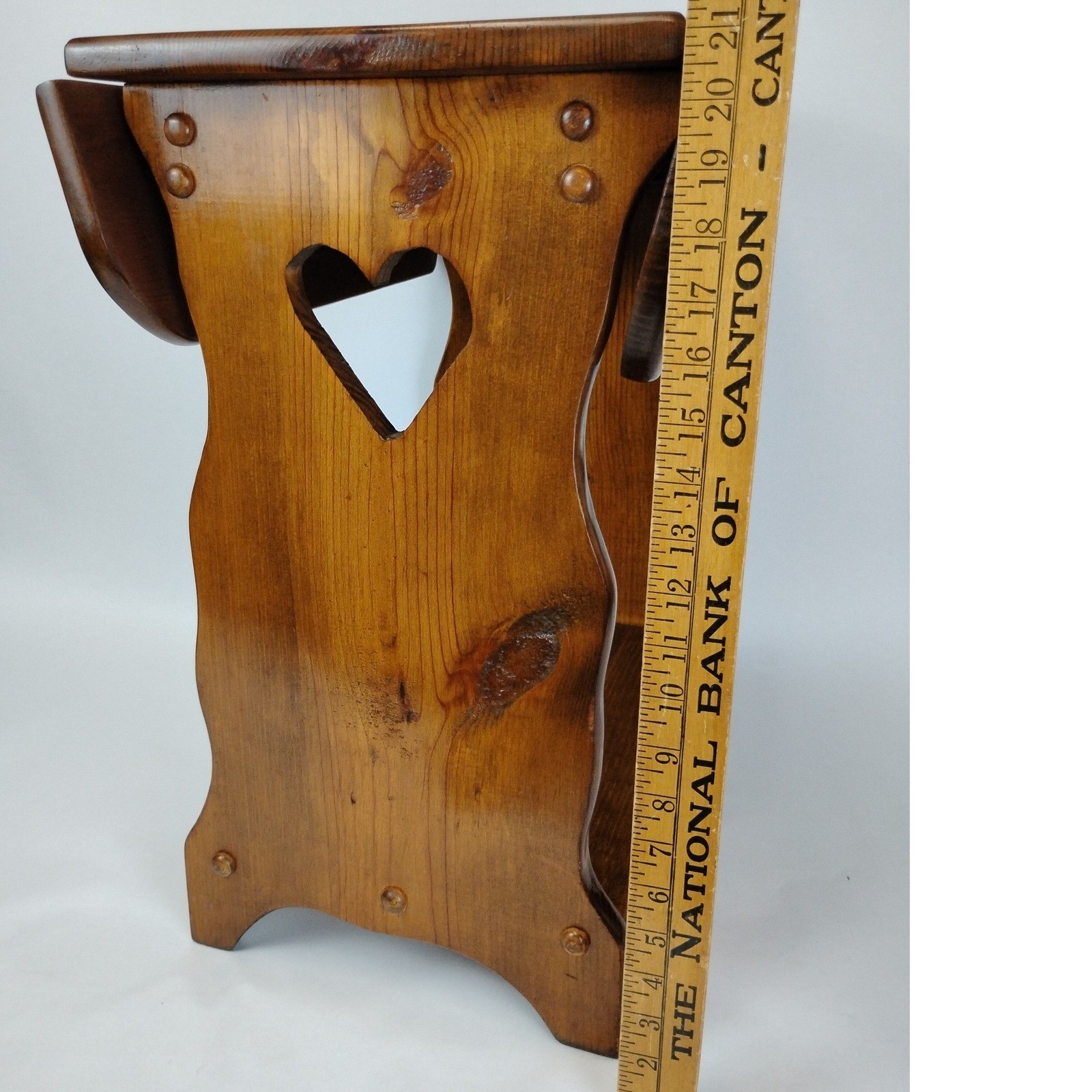 Handmade Solid Wood Heart Cut Out Drop Leaf Side End Table Country 21″ Plants