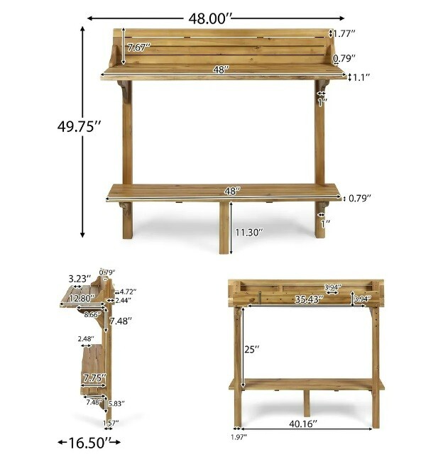 Natural Table Balcony Bar High Top Pub Narrow Saver Wood Design Space Slim New