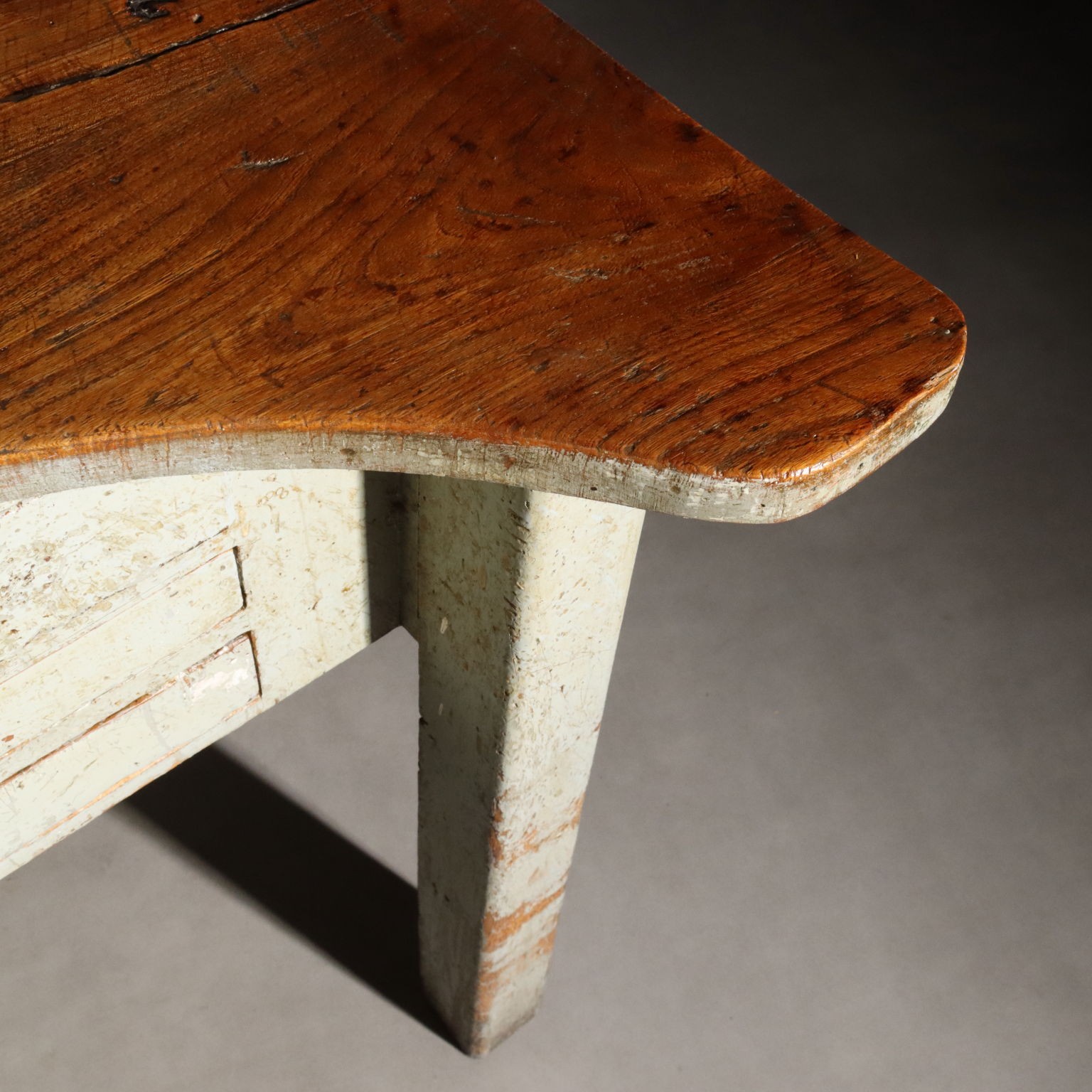 Vintage Industrial Table Fir Elm Design Italy XX Century Original
