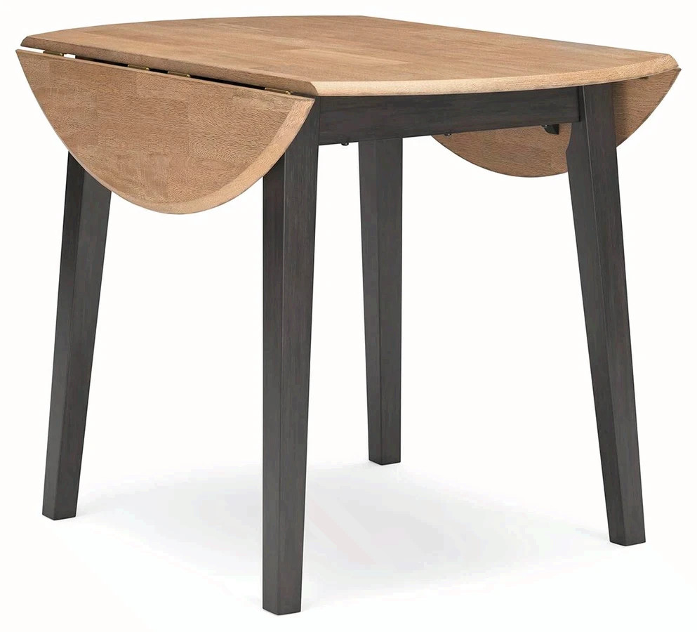 Gesthaven Contemporary Dining Drop Leaf Table with 4 Legs – Natural/Brown Color