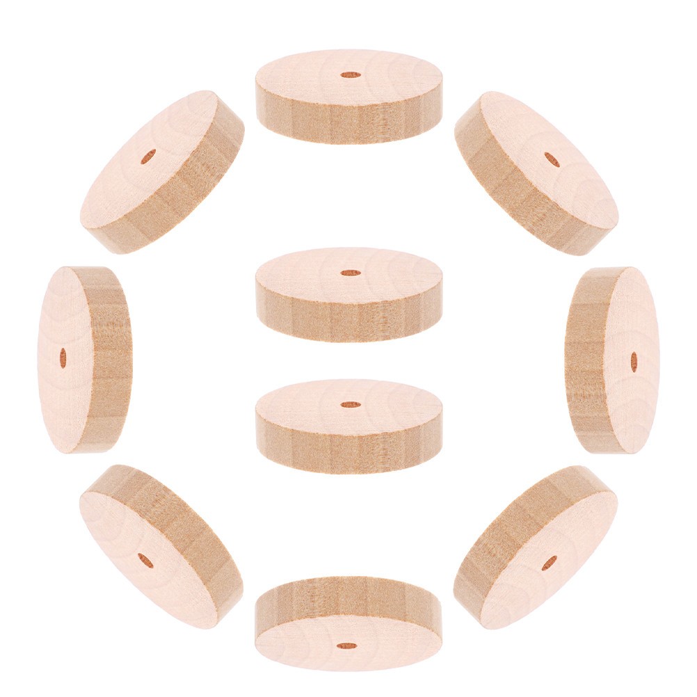 15Pcs Wood Crafts Wheels Synthetic Material for Kids Toy Accessories