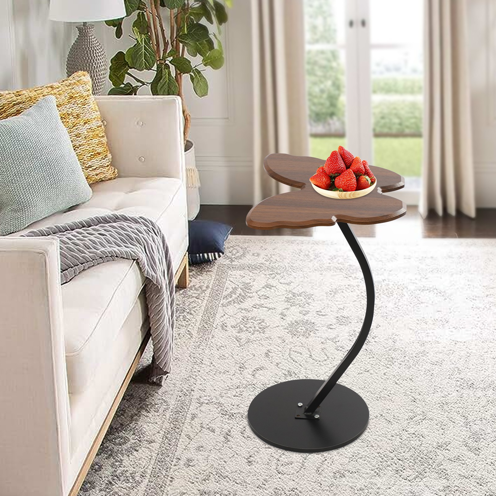 22.83 in Tall End Table Sofa Side Table Multi-purpose Small Space Table