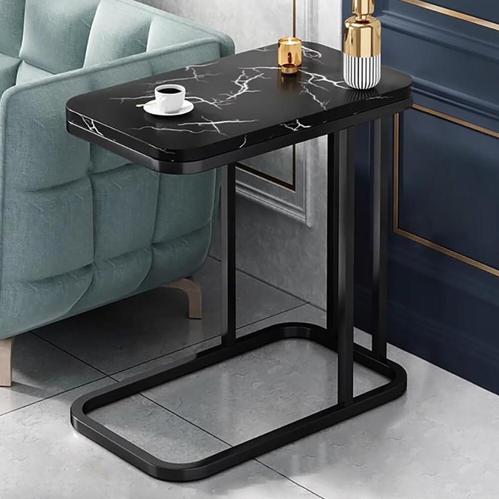 C-shaped Sofa Side Table Modern Side Table End Table With Sturdy Metal Frame