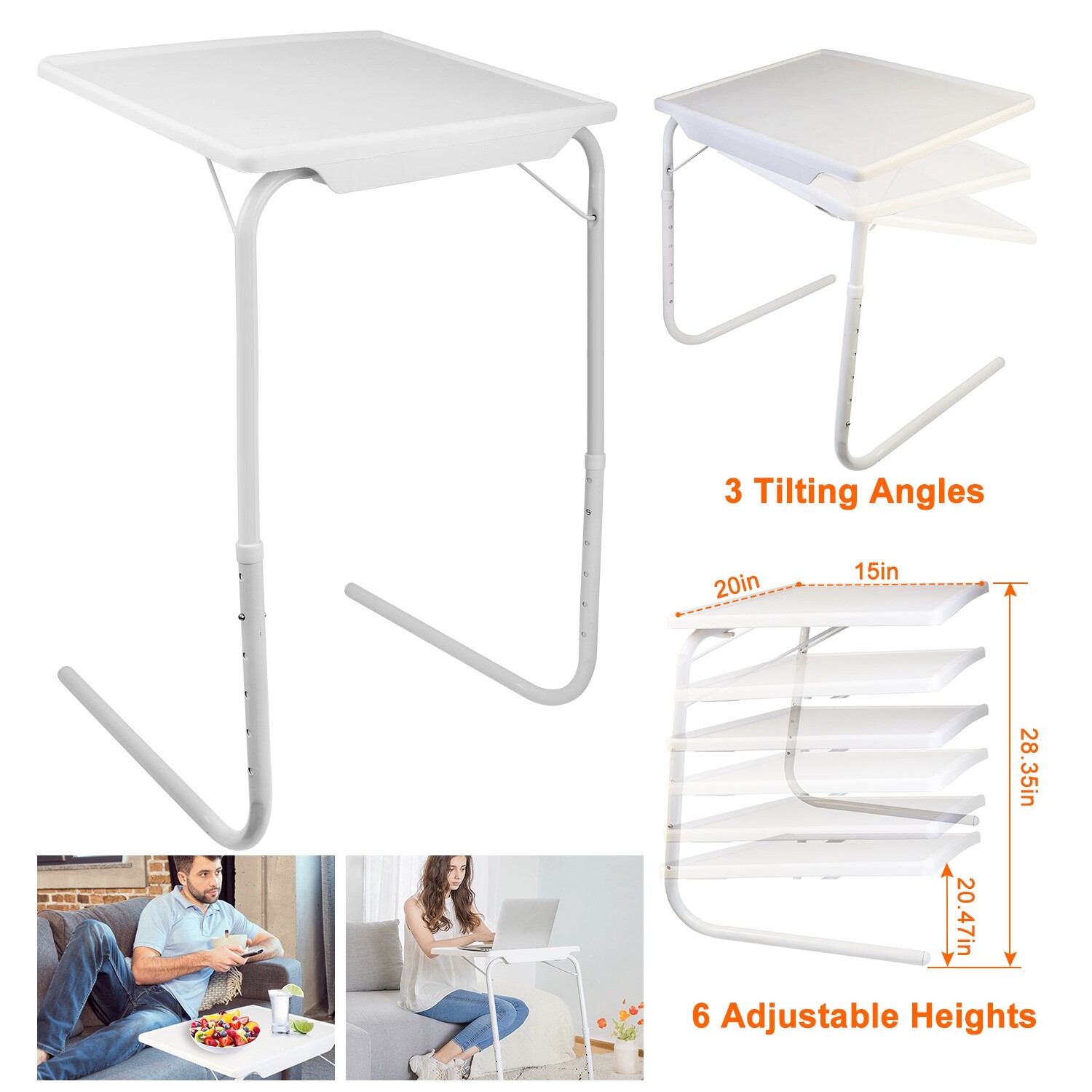 Portable Snack TV Dinner Laptop Tray Adjustable Folding Table Desk Sofa Bed Home