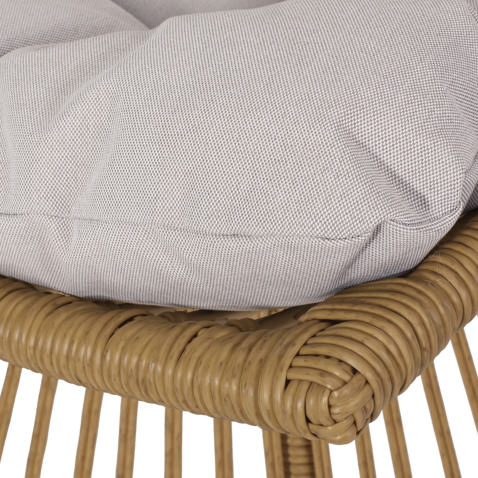 Chair & Side Table Set, Faux Rattan, Light Brown