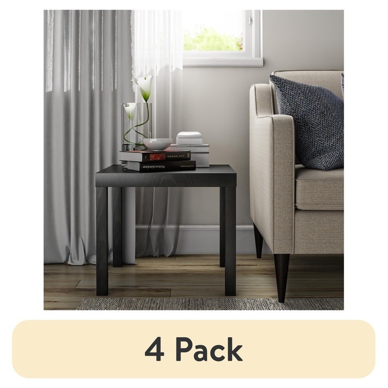 Parsons End Table Minimalist Square PVC Wood Water Resistant Indoor Furniture US