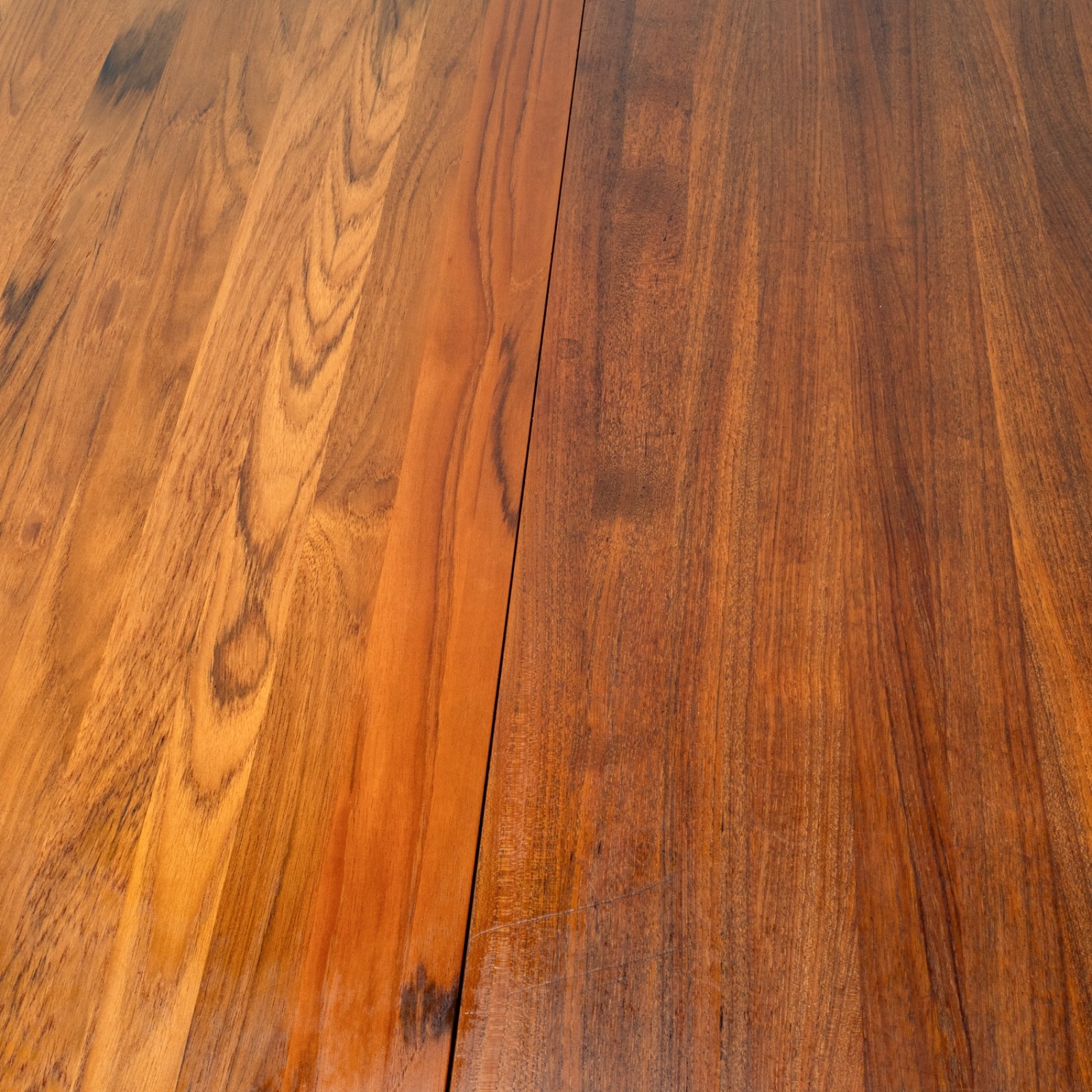D-Scan Danish Modern Solid Teak Expandable 102″ Dining Table W/ Two Leafs