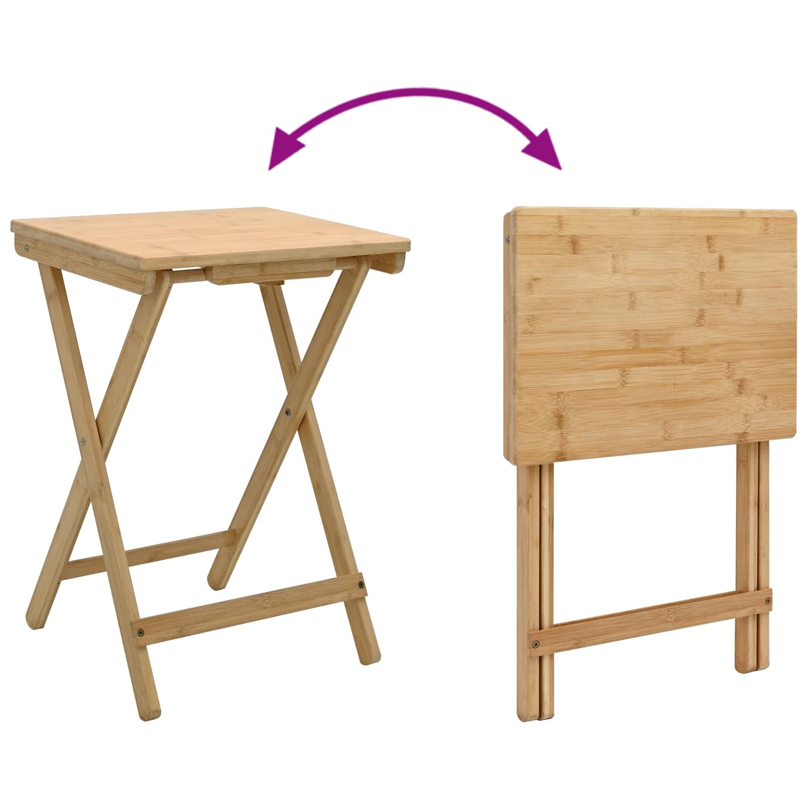 Kitchen Table Folding Natural 15.75 x 11.81 x 21.06 in Bamboo vidaXL