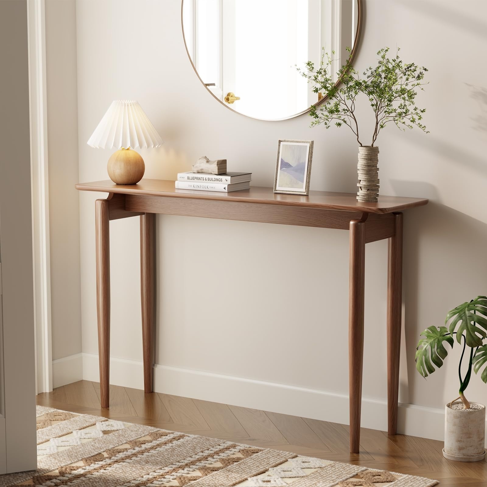 Wood Console Table Black Entryway Table, Thin Console Table, Sofa Tables 47.2 in