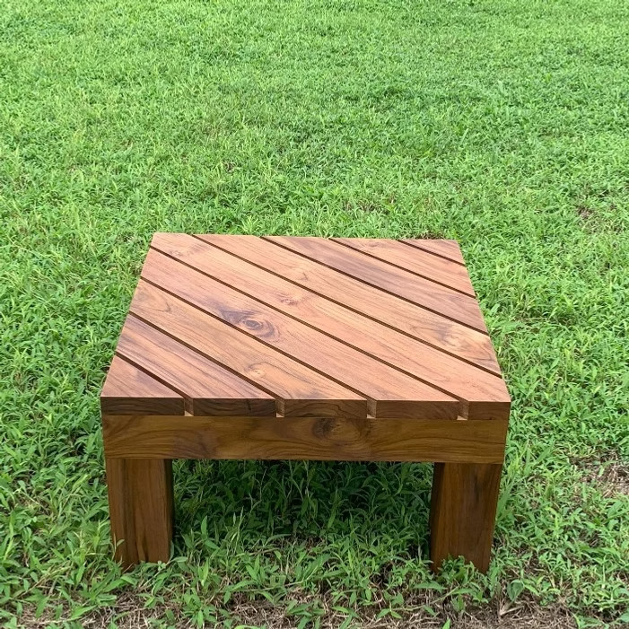 Teak Square Barrel Stand – 24″ x 24″ x 16″
