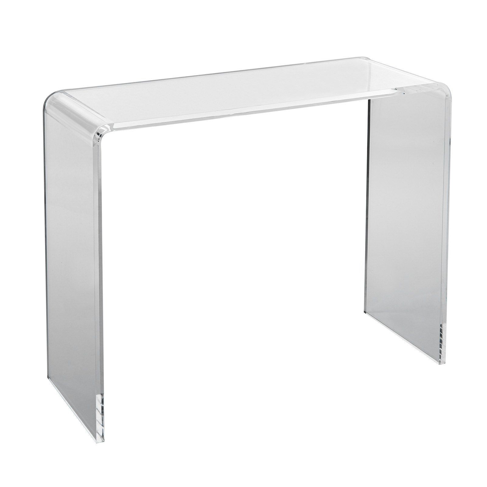 38x15x29in Premium Acrylic Console Table U-Shape 20mm Thick 110lb Capacity
