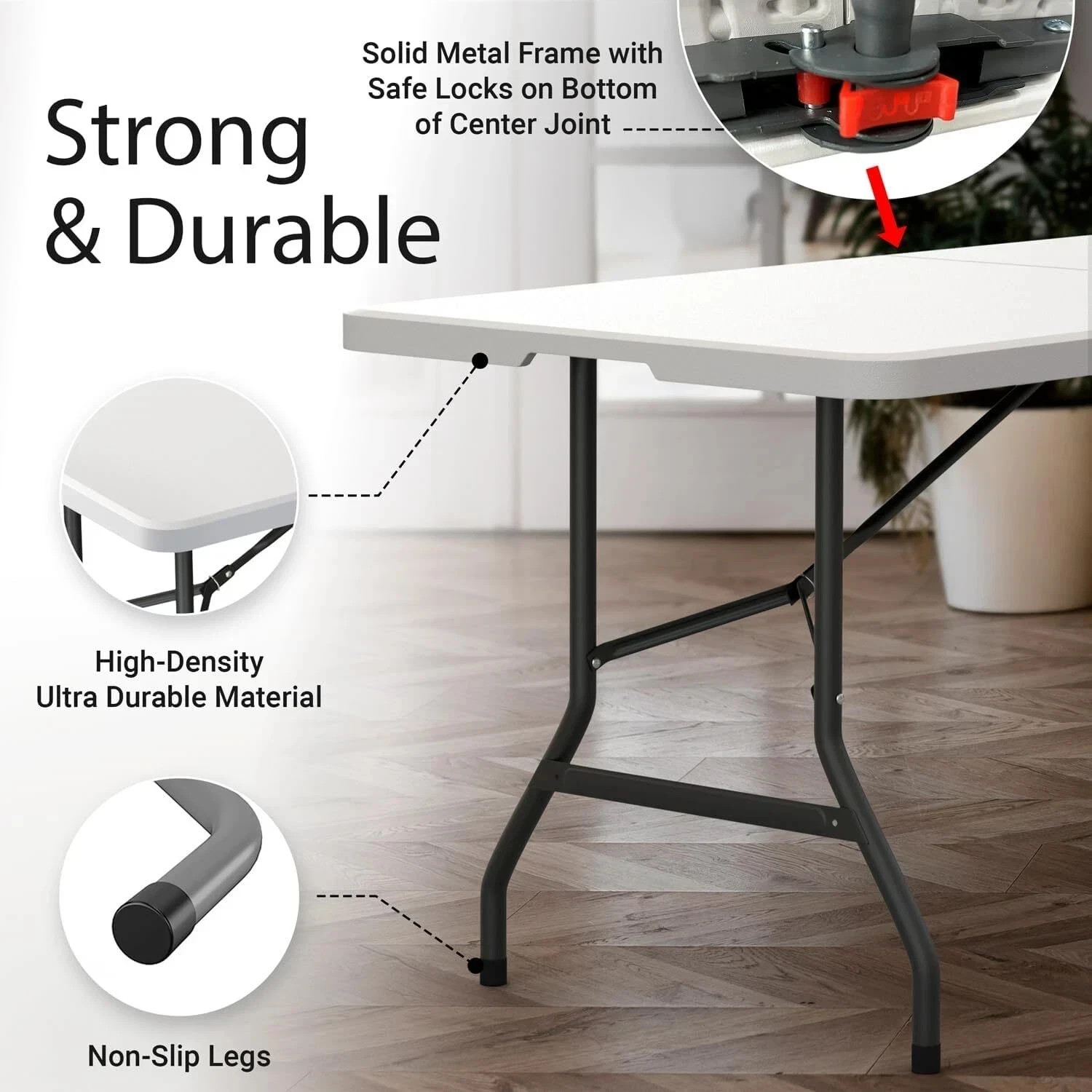 BRAND NEW 6ft Foldable Table Folds in Half | Lightweight Portable for Parties,
