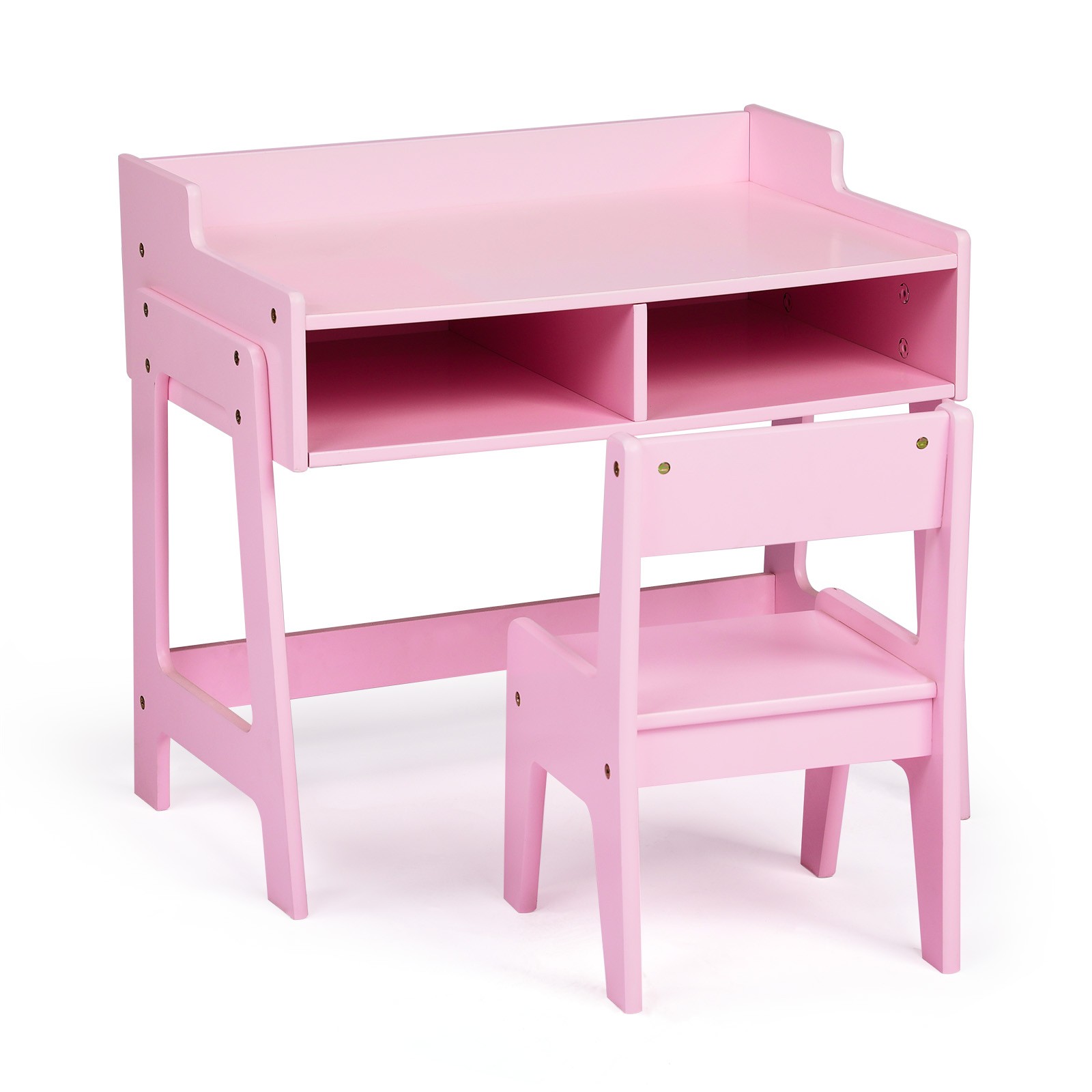 Wooden Kids Desk and Chair Set Toddler Desk & Chair for Bedroom/Nursery Pink