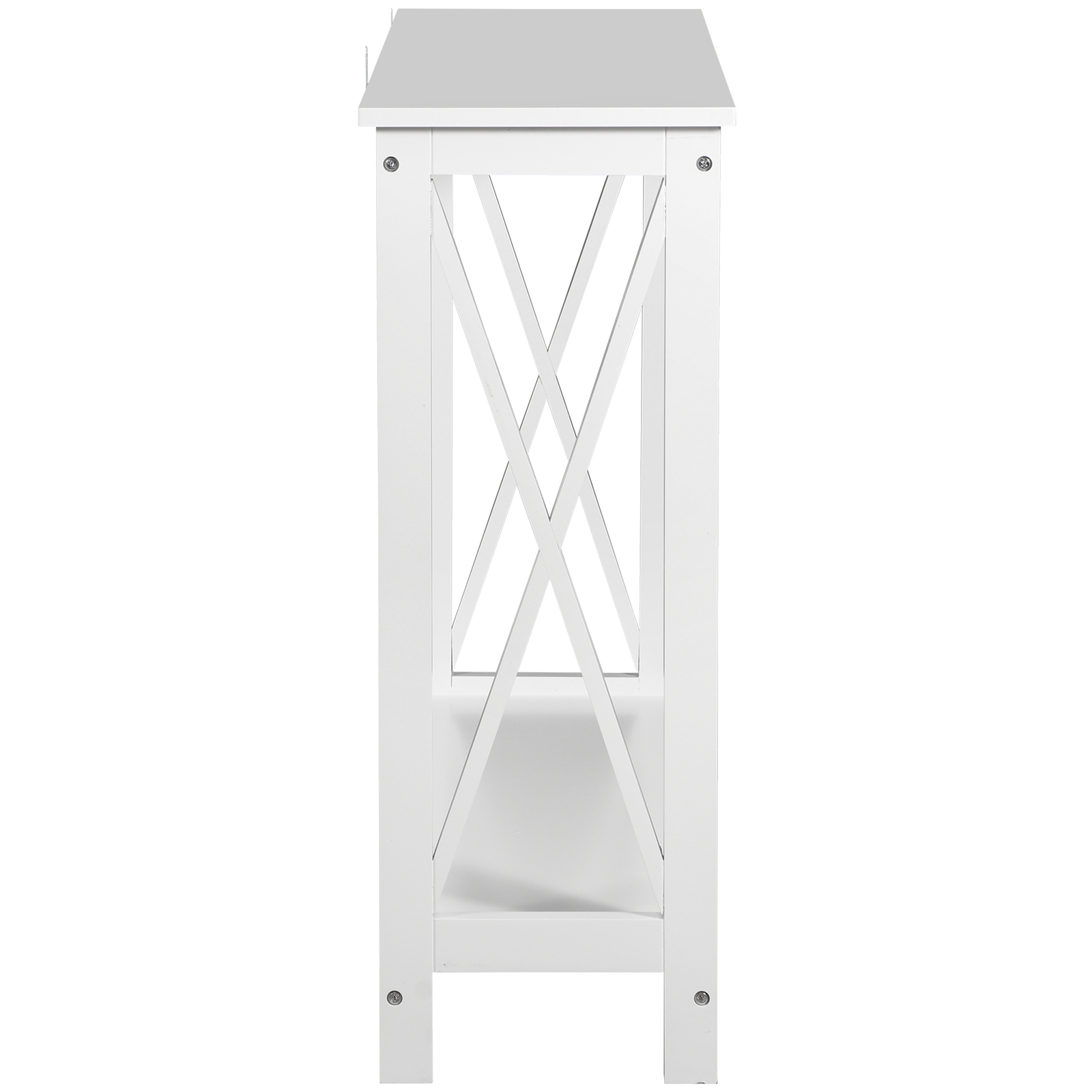 ZenSports 2-Tier Narrow Console Table for Entryway Modern Accent Sofa White