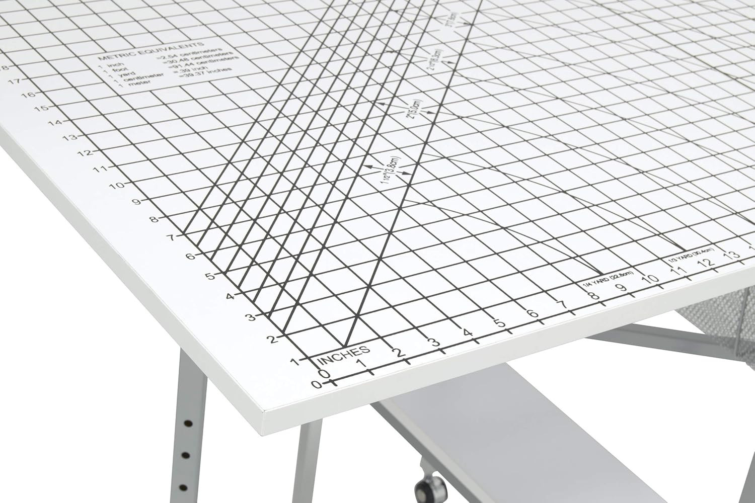 Foldable Hobby and Cutting Grid Table – 58.75″ W X 36.5″ D White Arts and Crafts