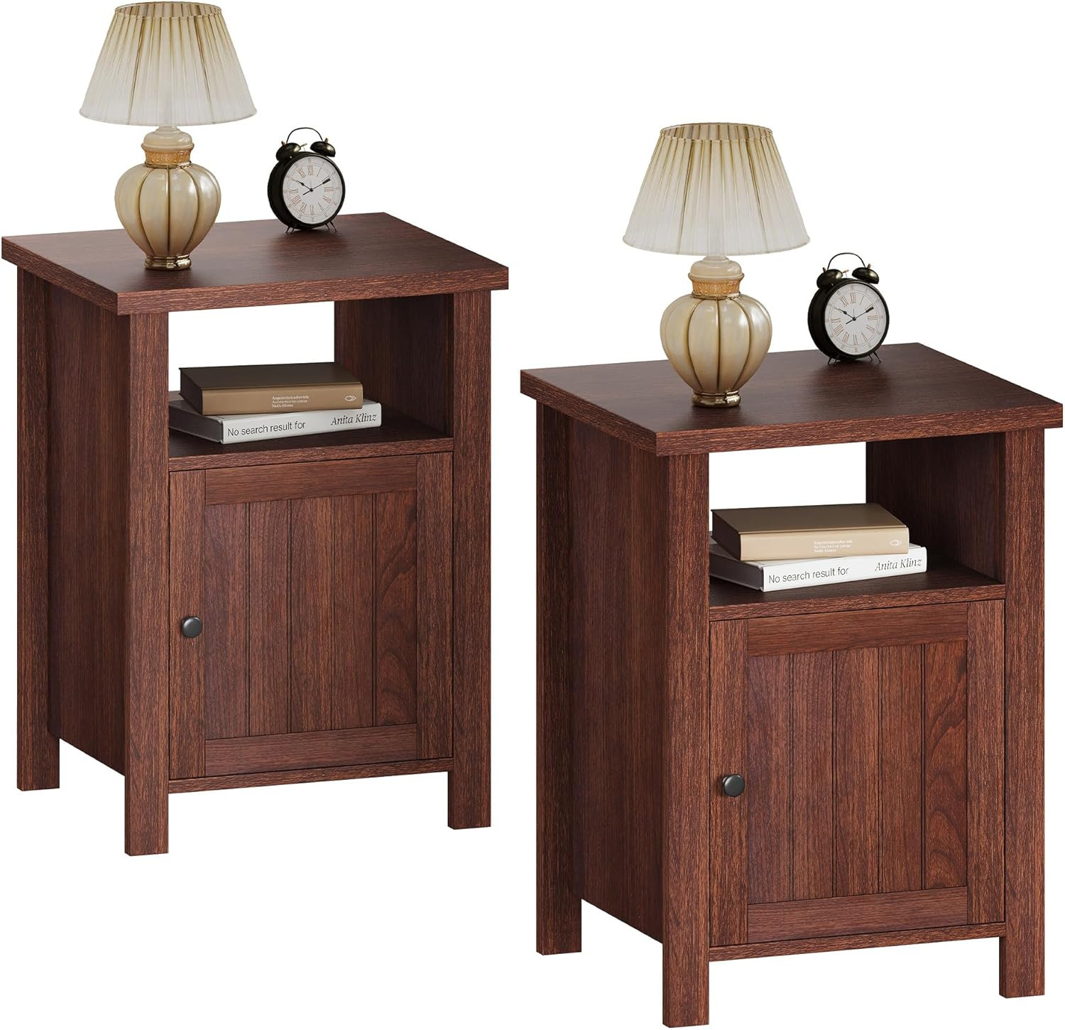 Chic Rustic Farmhouse Nightstands Set of 2 with Storage for Any Room