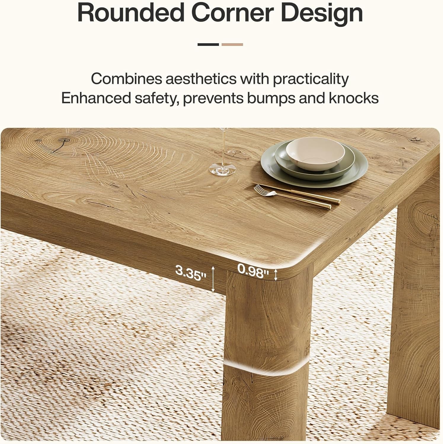 79Inch Extra Long Dining Table for 6-8 Poeple Large Farmhouse Wood Kitchen Table